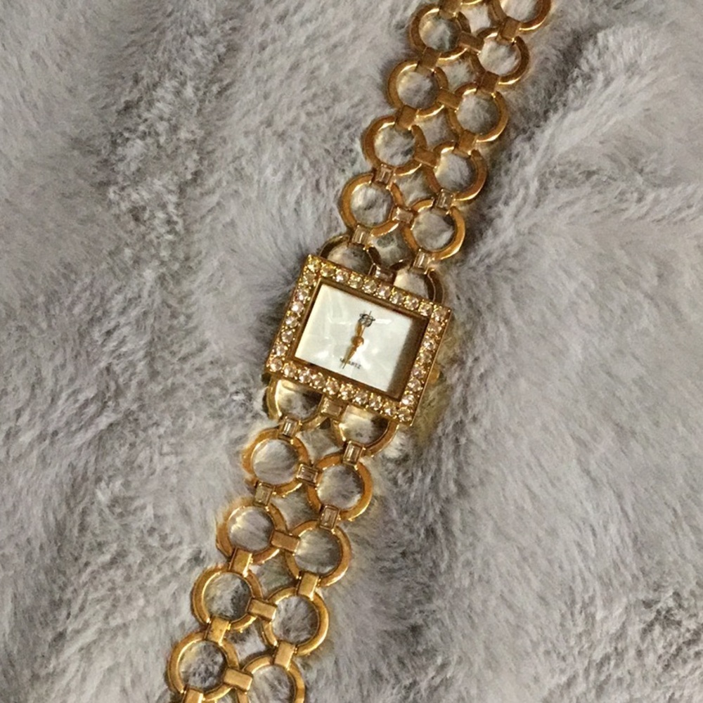 Vintage EJ Quartz rhinestone watch